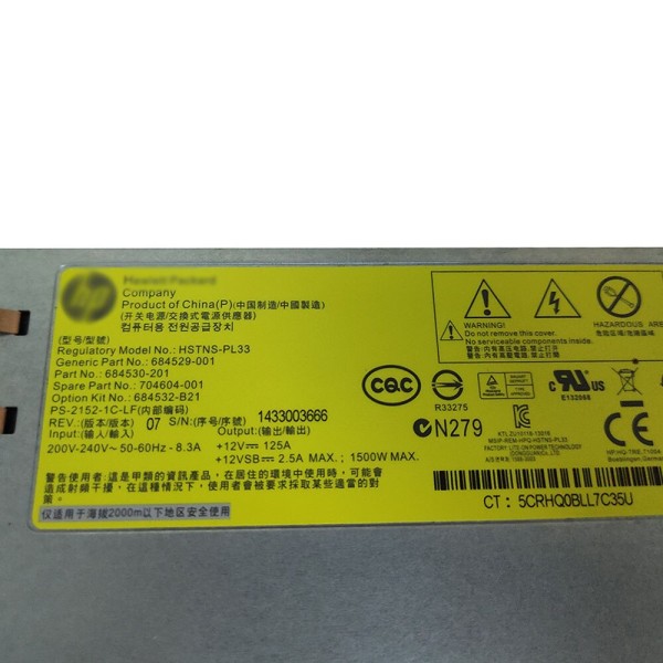 Power-Supply HP HSTNS-PL33 for Proliant DL580 G9