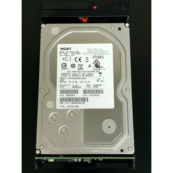 Disque Dur EMC SAS 3.5 7200 Rpm 3000 Gb 005032934