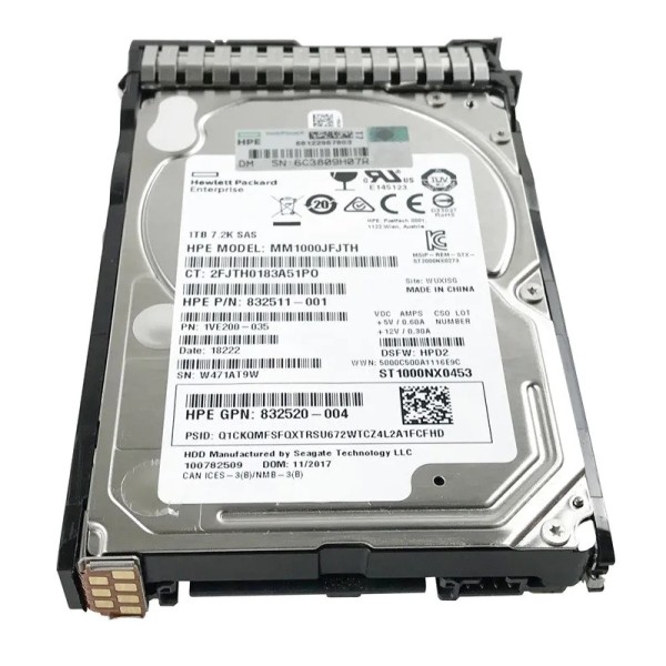 Disque Dur HP SAS 2.5 7200 Rpm 1000 Gb 832984-001