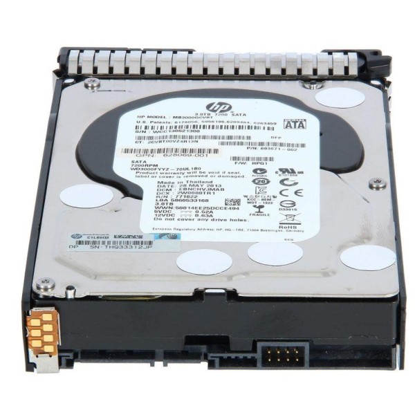 Disque Dur HP SATA 3.5 7200 Rpm 3000 Gb MB3000GCWDB