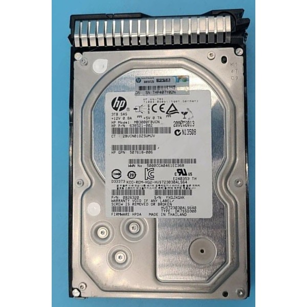 Disque Dur HP SAS 3.5 7200 Rpm 3000 Gb MB3000FBUCN