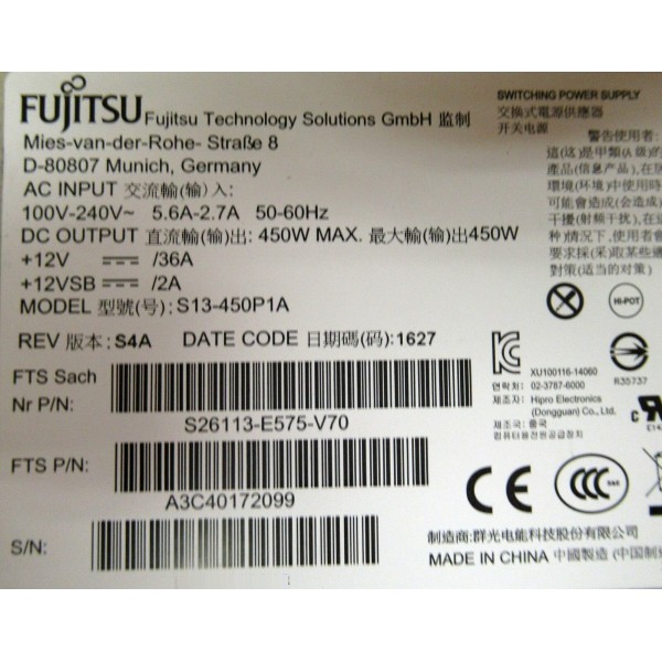 Used Power-Supply FUJITSU A3C40172099 serveur-occasion.com