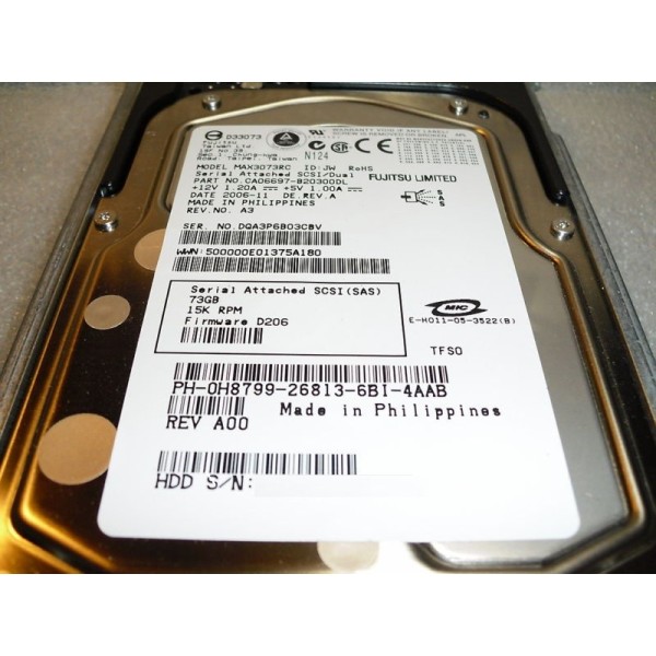 Hard Drive DELL 0H8799 SAS 3.5" 72 Gigas 15 Krpm