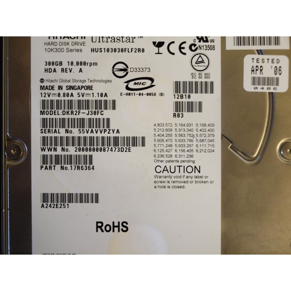 Hard Drive IBM DKR2F-J30FC FIBRE 3.5" 300 Gigas 10 Krpm