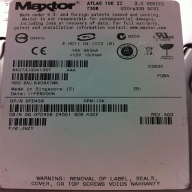 Disque Dur Dell SCSI 3.5 15Krpm 72 Gb : 0FD458