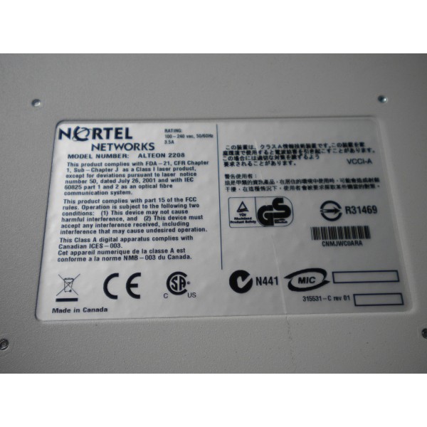 Switch NORTEL AS2208-E 8 Ports RJ-45 10/100