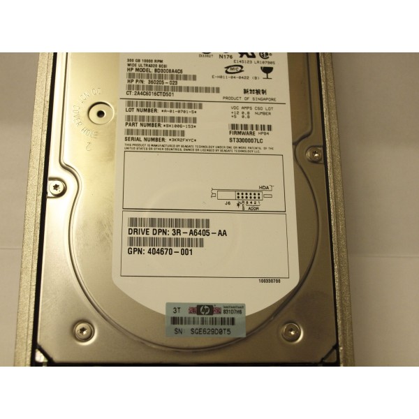 Hard Drive HP 404670-001 SCSI 3.5" 300 Gigas 10 Krpm