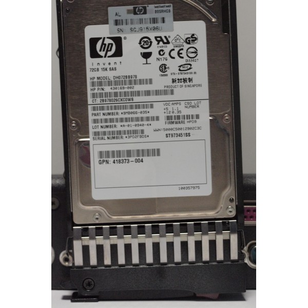 Hard Drive HP 430169-002 SAS 2.5" 72 Gigas 15 Krpm