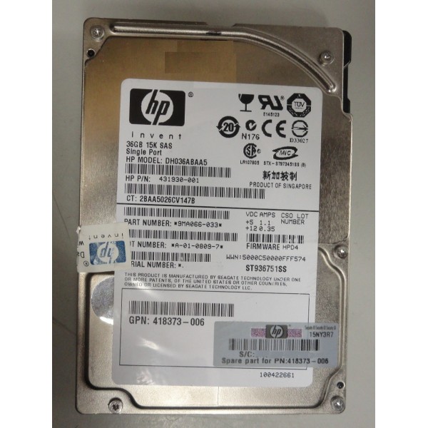 Disco duro de ocasion HP 431930-001 serveur-occasion.com