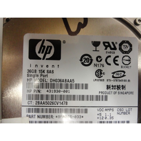 Disco duro de ocasion HP 431930-001 serveur-occasion.com