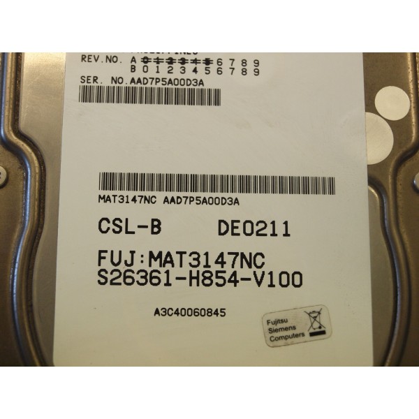 Disque Dur  Fujitsu SCSI 3.5 10Krpm 146 Gb S26361-H854-V100