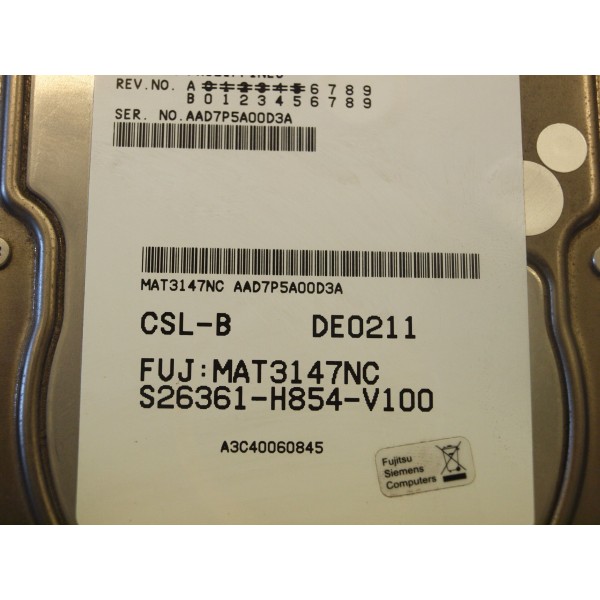 Hard Drive FUJITSU S26361-H854-V100 SCSI 3.5" 146 Gigas 10 Krpm