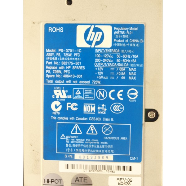 Power-Supply HP 382175-501 for Proliant ML350