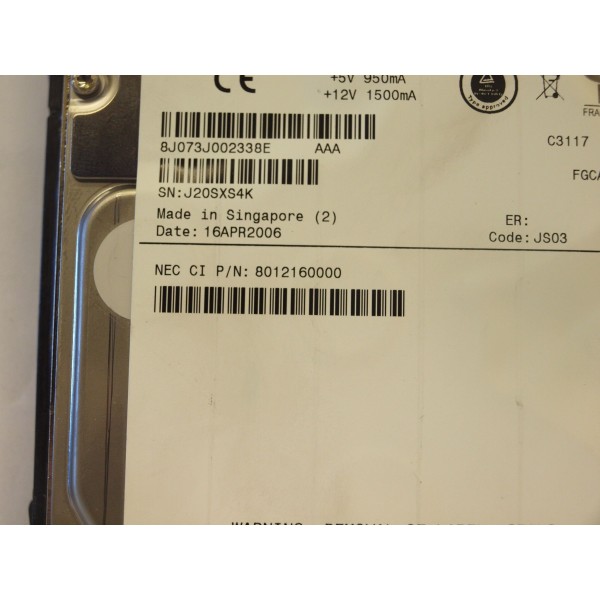 Disco Duro NEC 8012160000 SCSI 3.5" 73 Gigas 10 Krpm