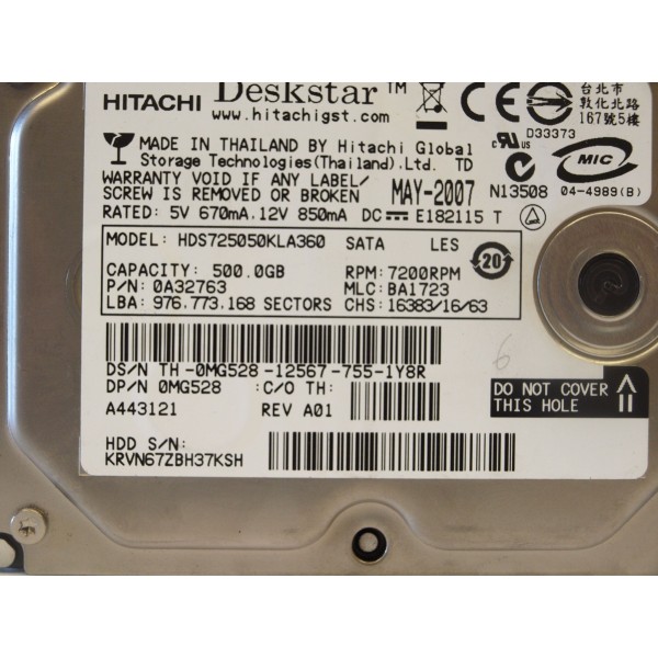 Hard Drive EMC MG528 SATA 3.5" 500 Gigas 7200 Rpm