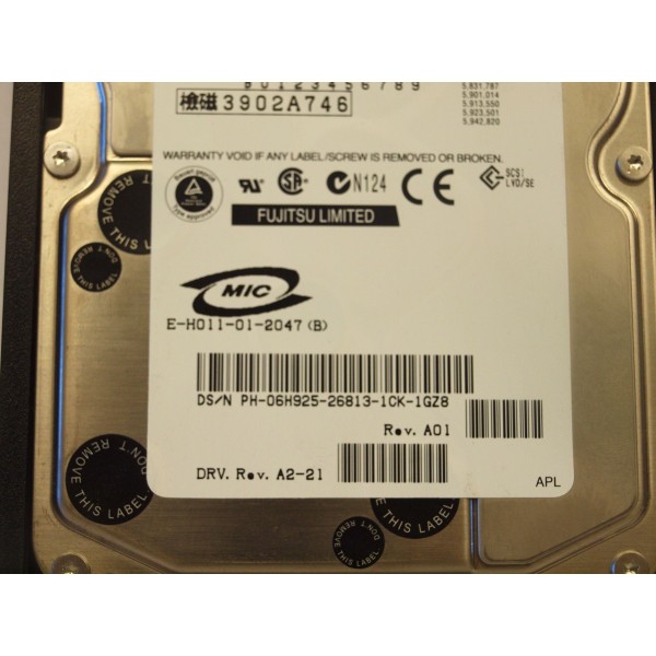 Hard Drive DELL 6H925 SCSI 3.5" 36 Gigas 10 Krpm