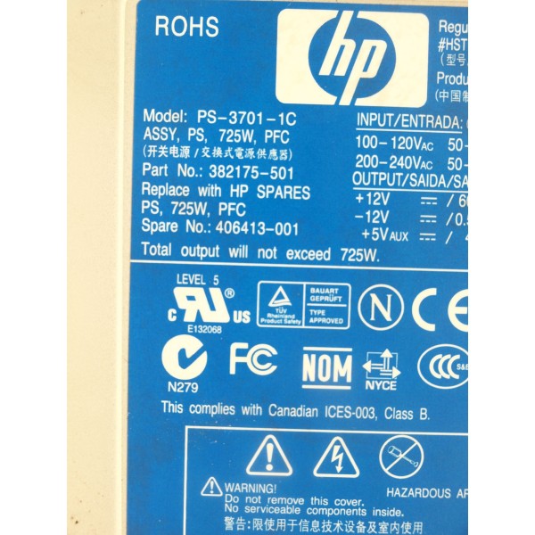 Fuente de Alimentacion HP 382175-001 para Proliant ML350