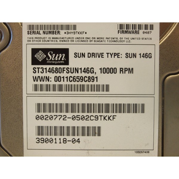 Hard Drive SUN 390-0118-04 FIBRE 3.5" 146 Gigas 10 Krpm