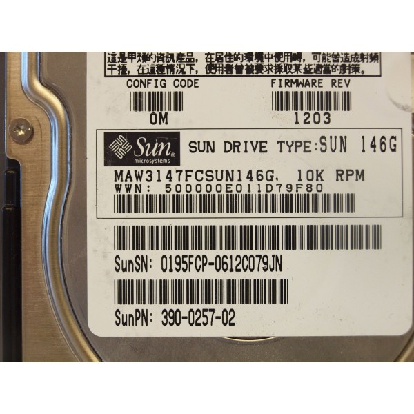 Used disk drive SUN 390-0257-02 serveur-occasion.com