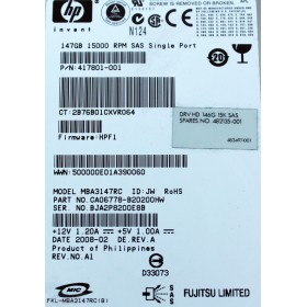 HP 417801-001 146GB 3.5" SAS HDD Refurb.