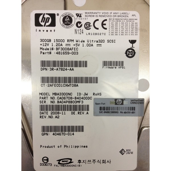 Used disk drive HP 481659-003 serveur-occasion.com