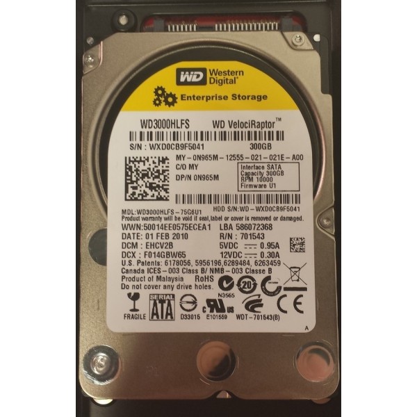 Hard Drive WD WD3000HLFS SAS 3.5" 300 Gigas 10 Krpm