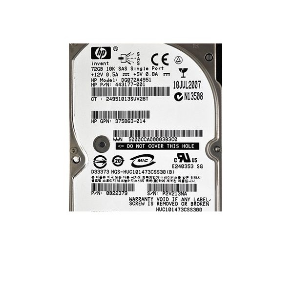 Hard Drive HP 375863-014 SAS 2.5" 72 Gigas 10 Krpm