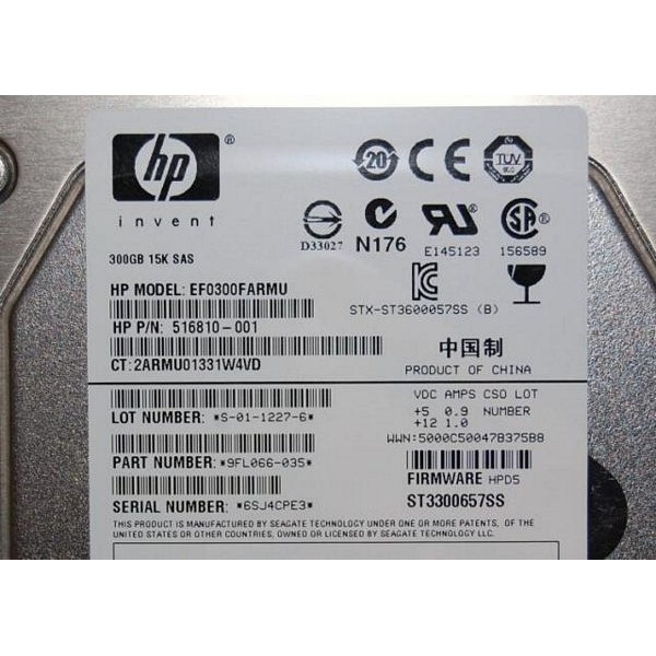 Hard Drive HP 516810-001 SAS 3.5" 300 Gigas 15 Krpm