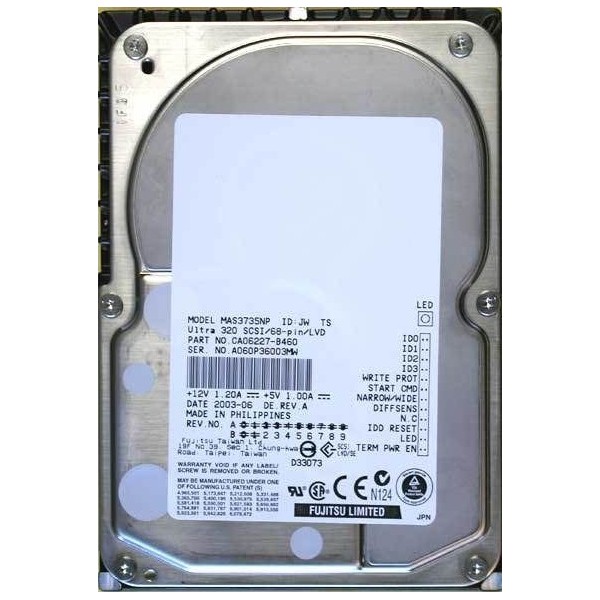 Hard Drive FUJITSU MAS3735NP SCSI 3.5" 72 Gigas 15 Krpm