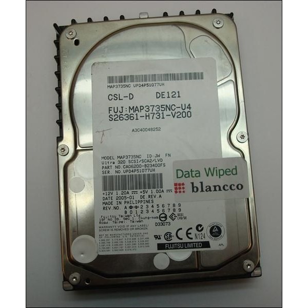 Hard Drive FUJITSU CA06200-B23400FS SCSI 3.5" 72 Gigas 10 Krpm