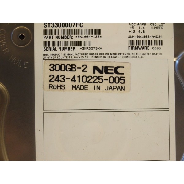 Hard Drive NEC 243-410225-005 FIBRE 3.5" 300 Gigas 10 Krpm
